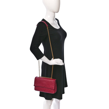 Bottega Veneta Nappa Intrecciato Baby Olimpia Shoulder Bag China Red 2 of 8
