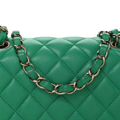 Chanel Lambskin Quilted Mini Square Flap Green 8 of 10