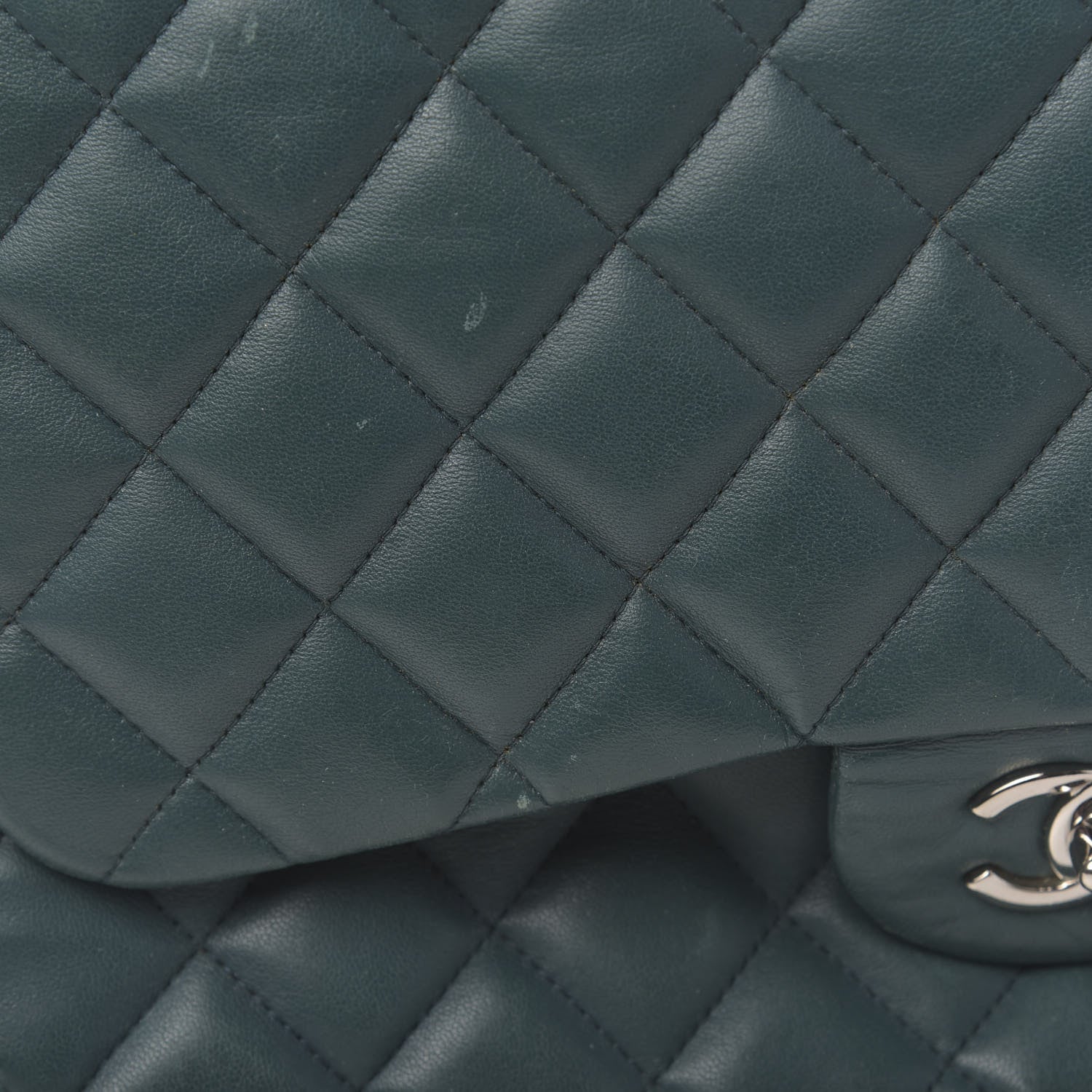 Chanel Lambskin Quilted Jumbo Single Flap Turquoise 9 of 14