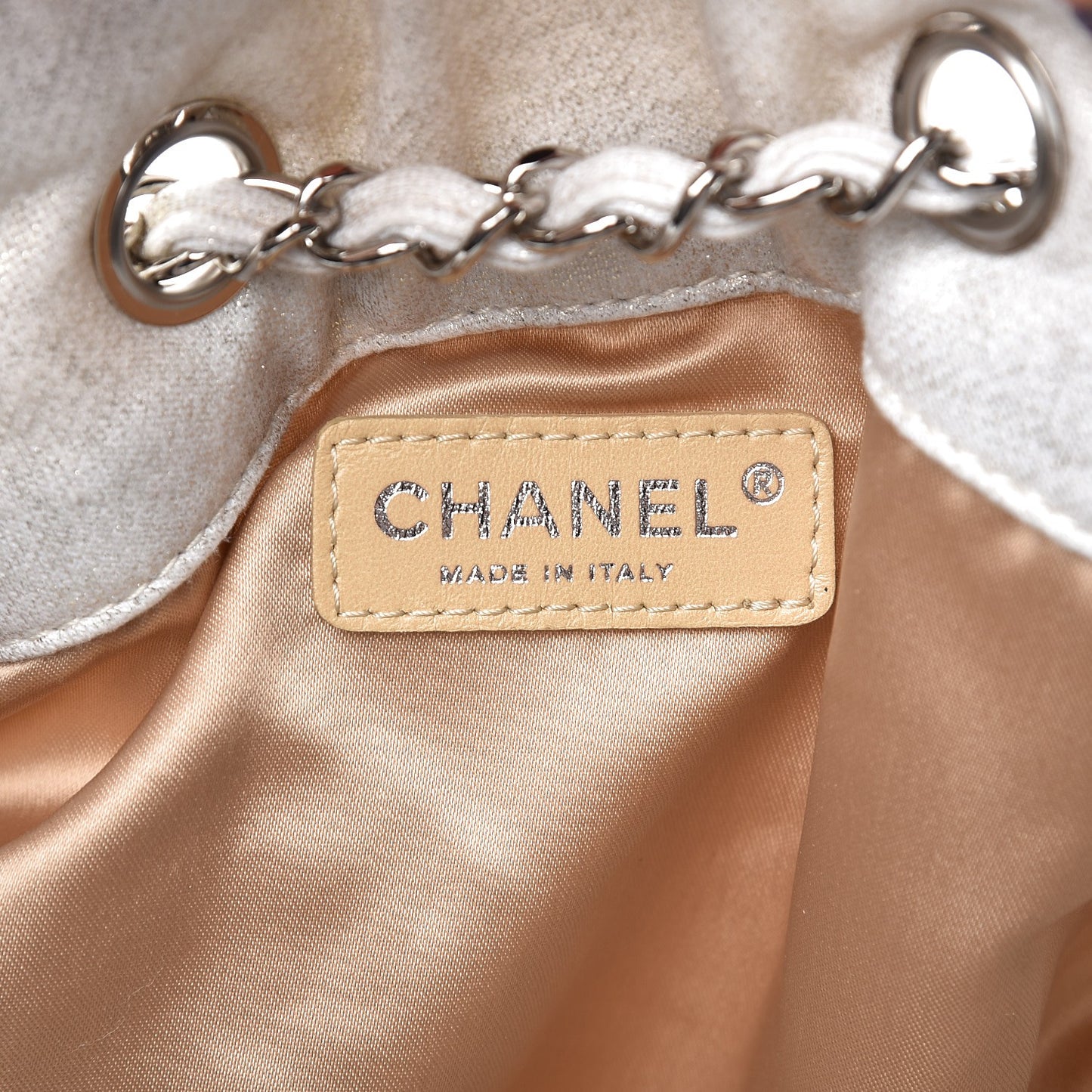 Metallic Jersey Quilted LA Tote Silver