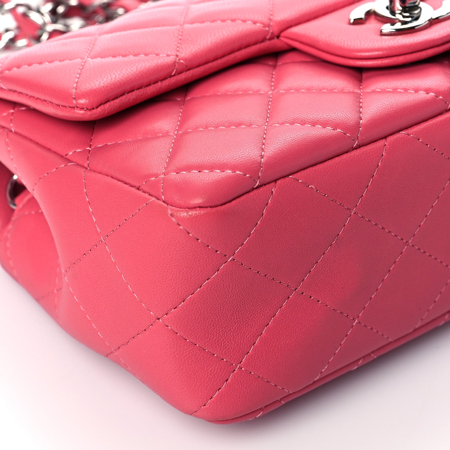 Chanel Lambskin Quilted Mini Rectangular Flap Pink 8 of 9