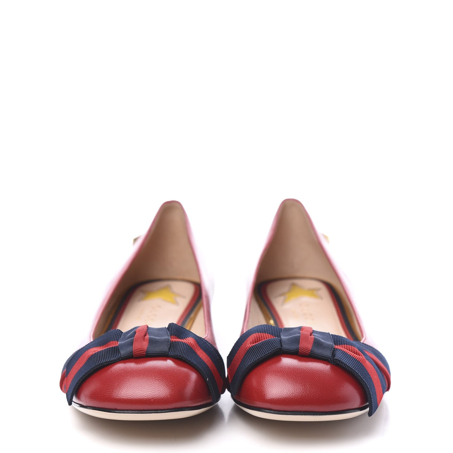 Gucci Calfskin Web Ballerina Flat 37.5 Red 2 of 9