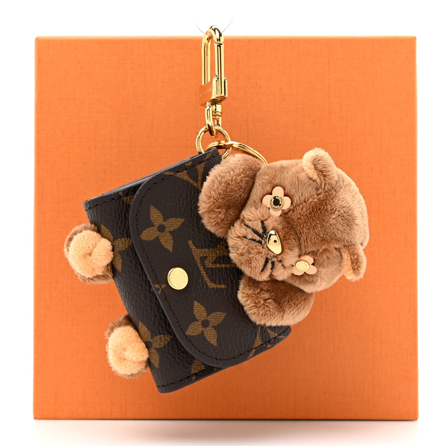 Monogram Cute Cat Pouch Earphones Case