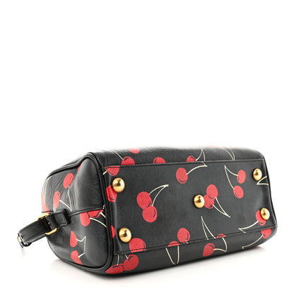Saint Laurent Calfskin Cherry Print Classic Baby Duffle Black Red 4 of 16