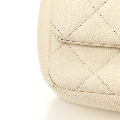 Chanel Shiny Caviar Quilted Small Chain Melody Flap White 14 of 16