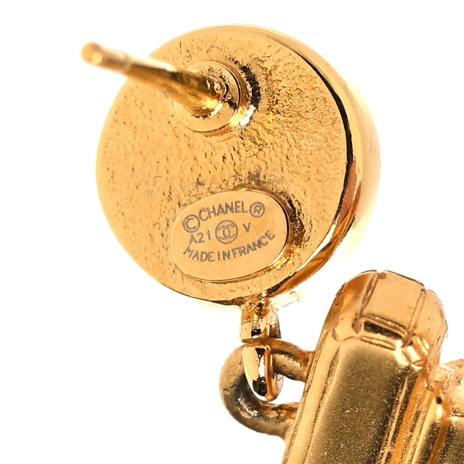 Chanel Crystal Pearl CC Perfume Bottle Drop Earrings Gold 4 of 5