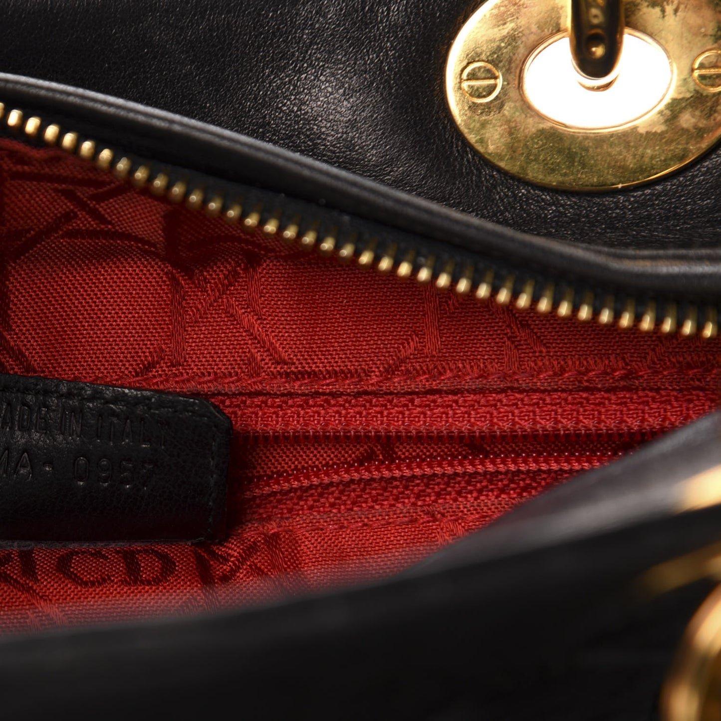 Lambskin Cannage Medium Lady Dior Black