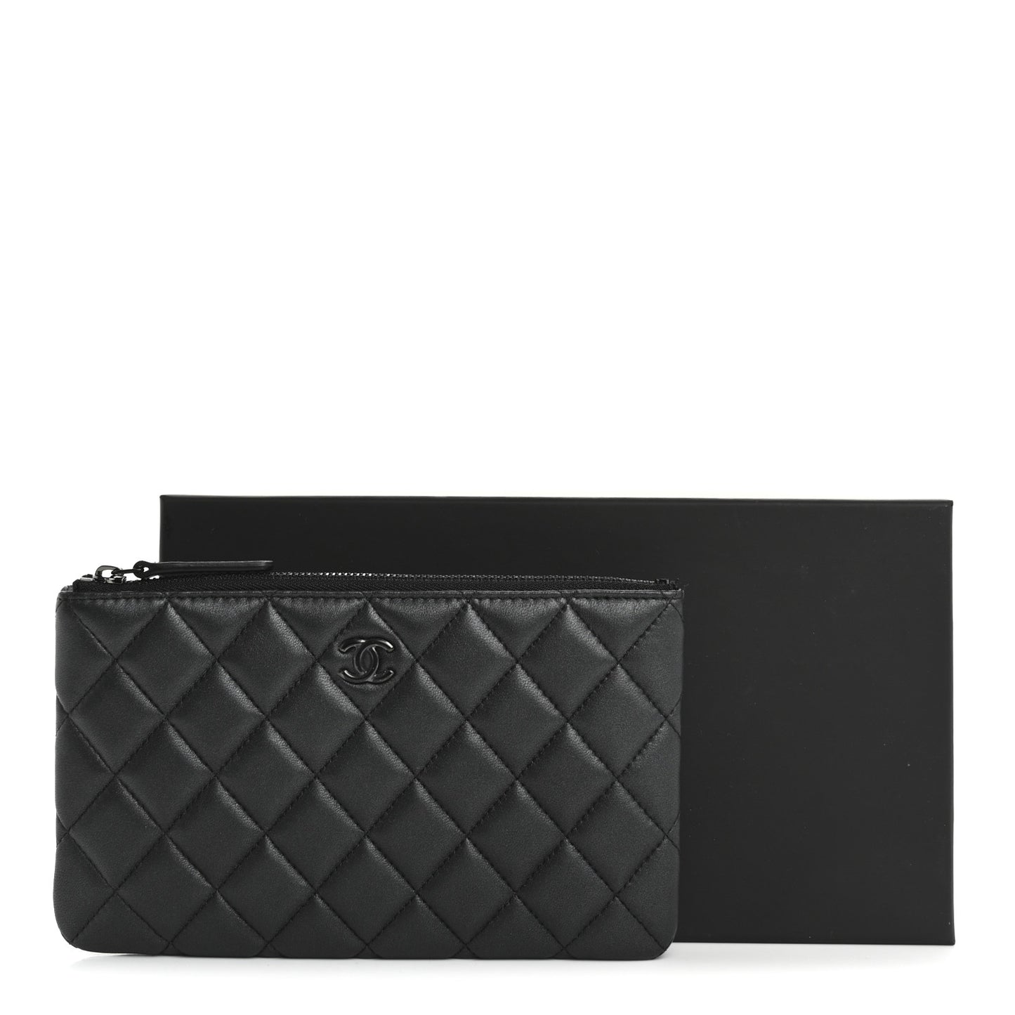 Pearly Lambskin Quilted Cosmetic Case So Black