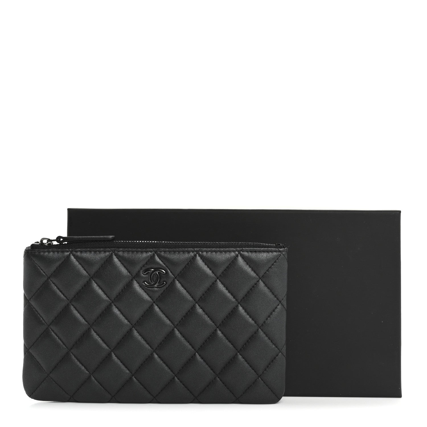 Chanel Pearly Lambskin Quilted Cosmetic Case So Black 3 of 8