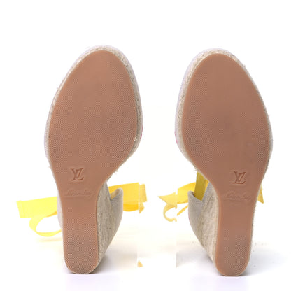 Louis Vuitton Canvas Monogram Starboard Wedge Espadrilles 39 Rose Pop 7 of 9