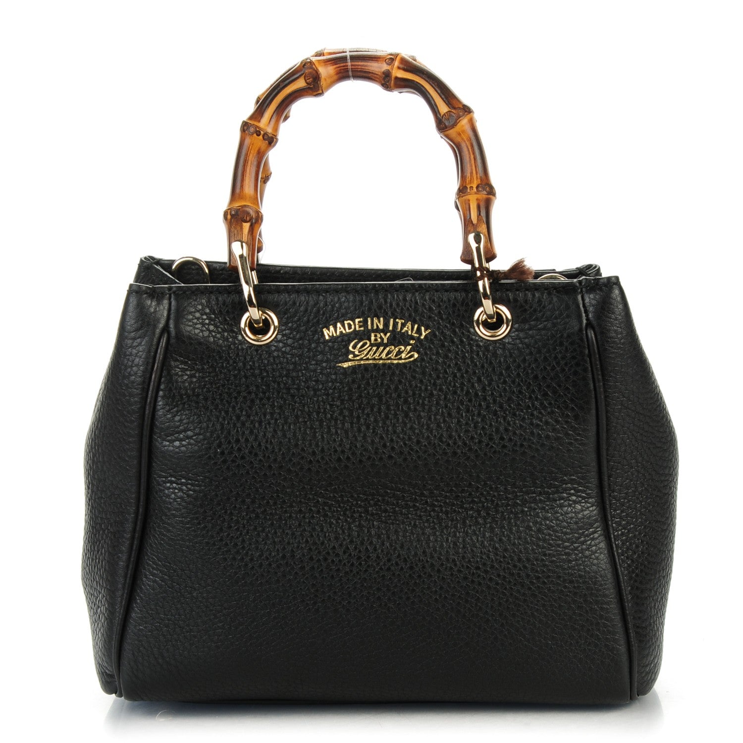 Gucci Cellarius Calfskin Mini Bamboo Shopper Tote Black 1 of 7