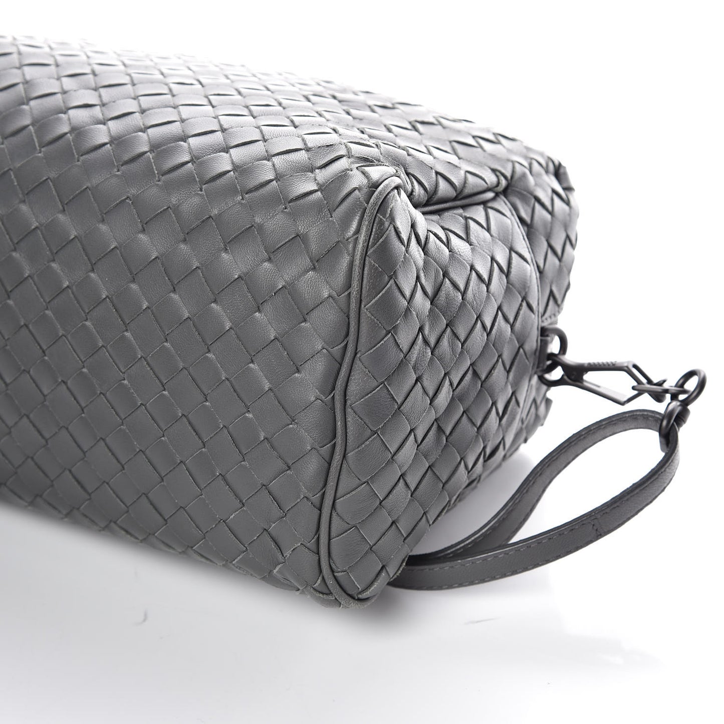 Nappa Intrecciato Mini Boston Light Grey