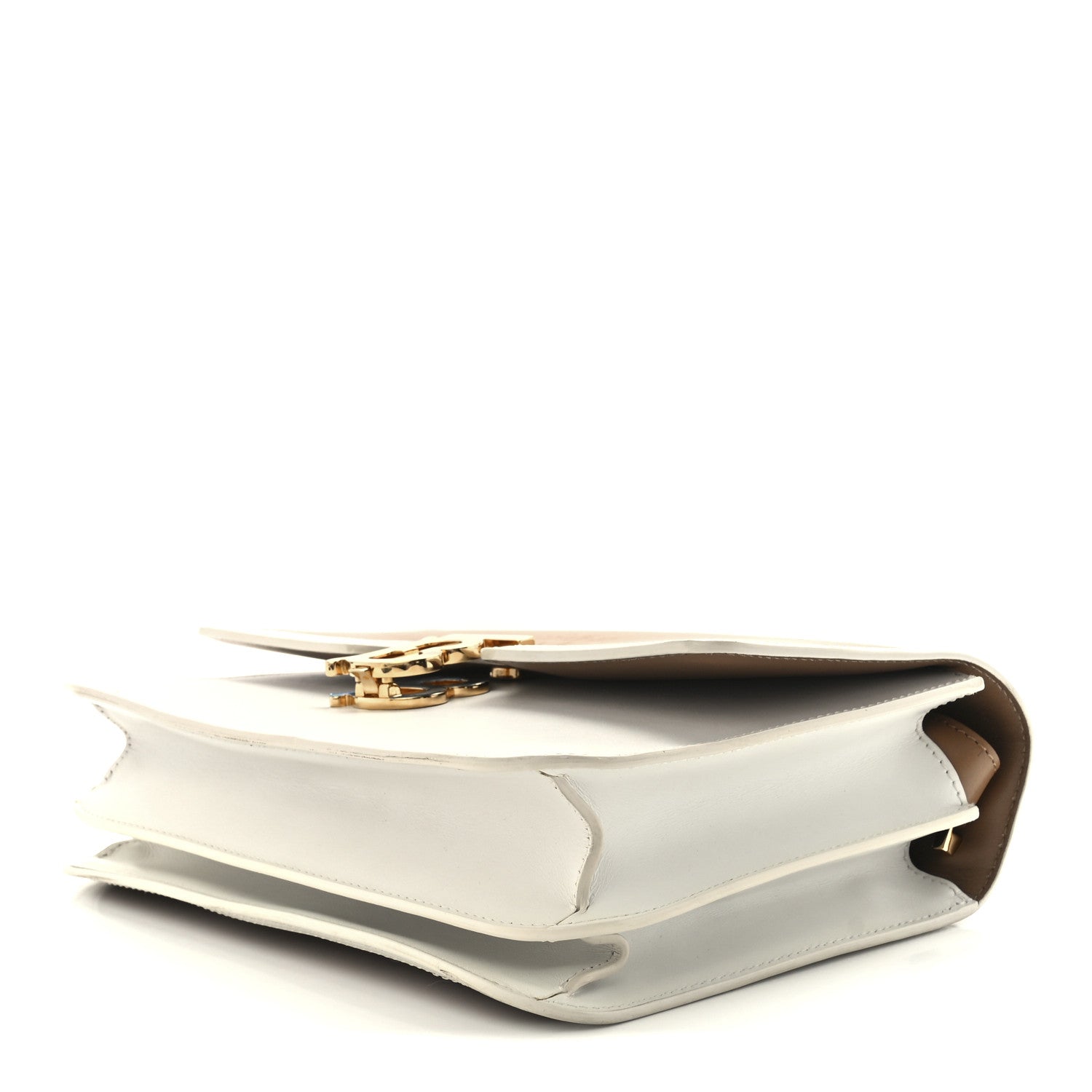 Burberry Smooth Calfskin Monogram Medium TB Bag Chalk White Camel 8 of 10