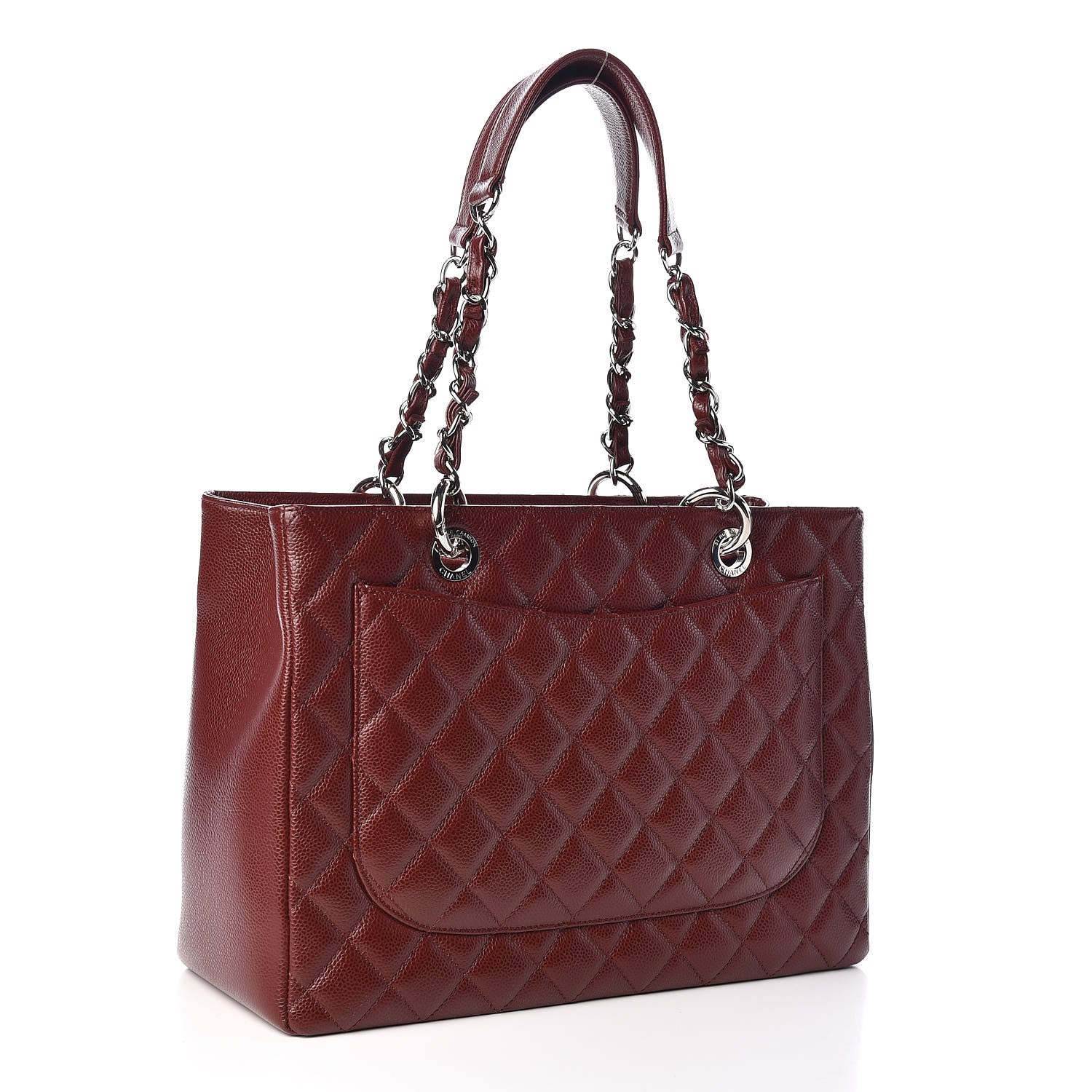 Chanel Caviar Quilted Grand Shopping Tote GST Dark Burgundy 3 of 11