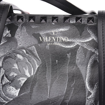Valentino Garavani X UNDERCOVER Calfskin Print Rockstud Shoulder Tote Black 11 of 14
