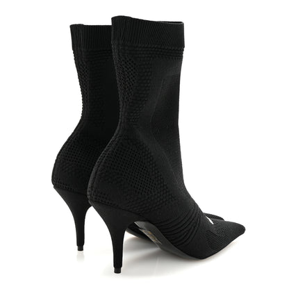 Balenciaga Textured Recycled Knit Logo Extreme Pointed Toe Knife 2.0 Booties 36 Black 5 of 8