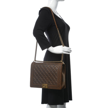 Chanel Nubuck Quilted Large Boy Flap Brown 2 of 11