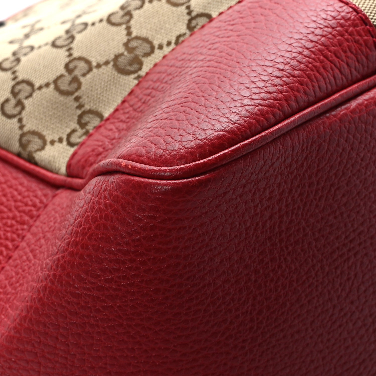 Gucci Monogram Bree Zippered Tote Beige Red 8 of 11