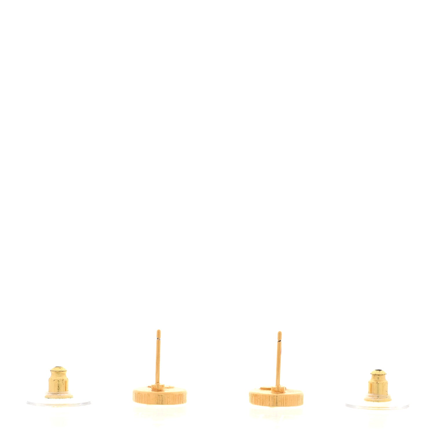 Chanel Metal Enamel CC Round Earrings Gold Pink 3 of 5