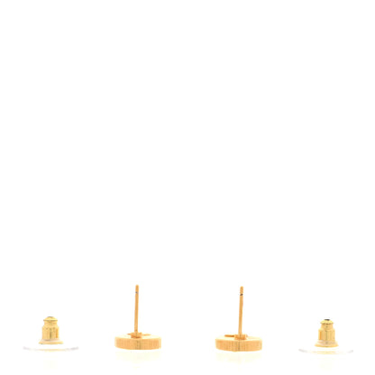 Chanel Metal Enamel CC Round Earrings Gold Pink 3 of 5