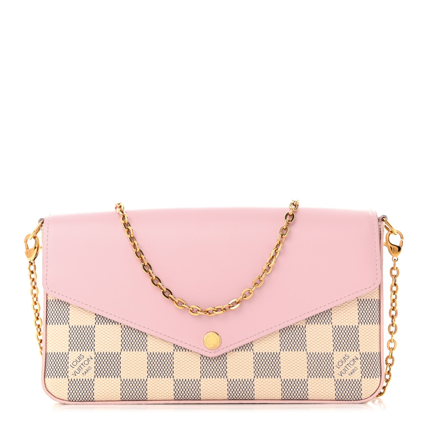 Louis Vuitton Damier Azur Calfskin Pochette Felicie Eau De Rose 3 of 11