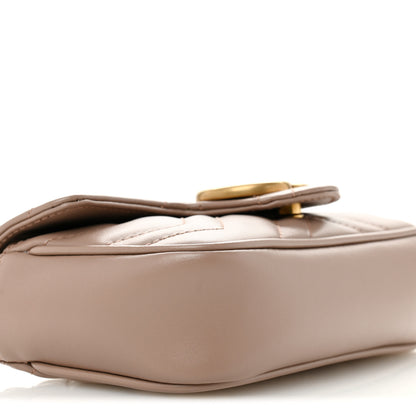 Gucci Calfskin Matelasse Super Mini GG Marmont Shoulder Bag Porcelain Rose 9 of 11