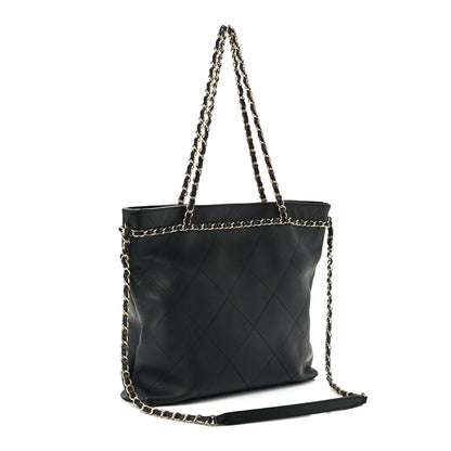 Chanel Calfskin Stitched Medium Shopping Tote Black 2 of 10