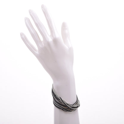 David Yurman Darkened Sterling Silver 21mm Multi Row Box Chain Bracelet 2 of 4
