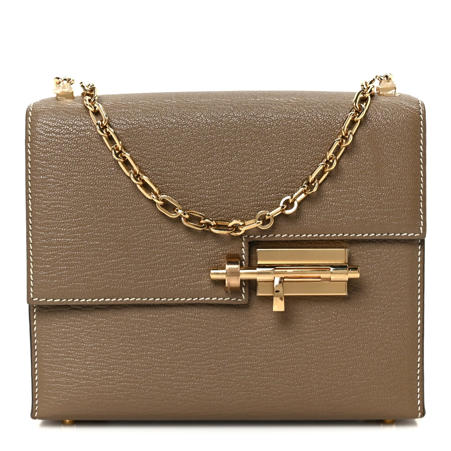 Chevre Chamkila Mini Verrou Chaine Bag Etoupe