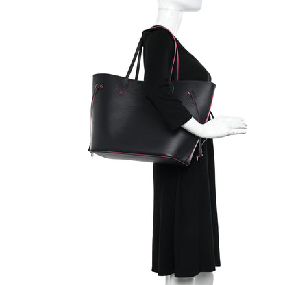 Louis Vuitton Epi Neverfull MM Black Hot Pink 3 of 10