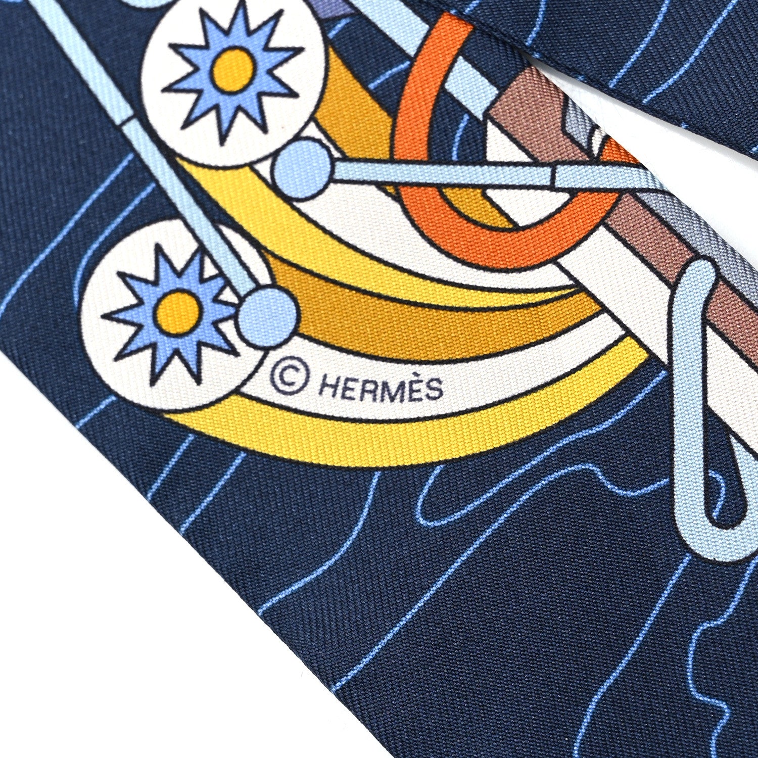 Hermes Silk Odyssey Twilly Marine Gold Ciel 3 of 4