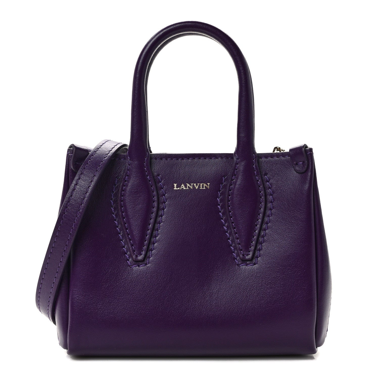 Lanvin Smooth Calfskin Micro Le Journee Dark Purple 1 of 9