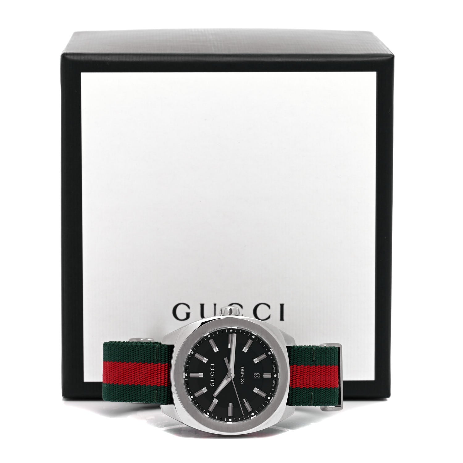 Gucci Stainless Steel Nylon 41mm GG2570 Quartz Watch Black 5 of 5