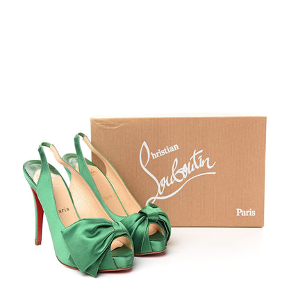 Christian Louboutin Satin Very Noeud 120 Pumps 38 Verde Imperiali 10 of 10