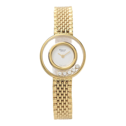 Chopard 18K Yellow Gold 5 Diamond 22mm Happy Diamonds Quartz Watch 1 of 7