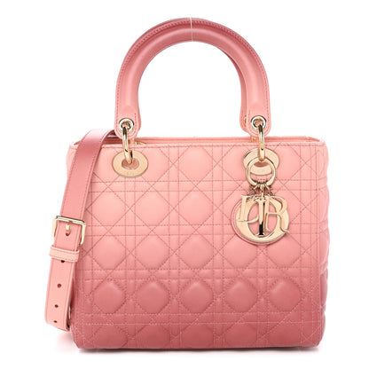 Christian Dior Lambskin Cannage Gradient Medium Lady Dior Pink 1 of 11