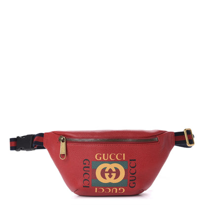 Gucci Grained Calfskin Small Logo Belt Bag Hibiscus Red 1 of 10