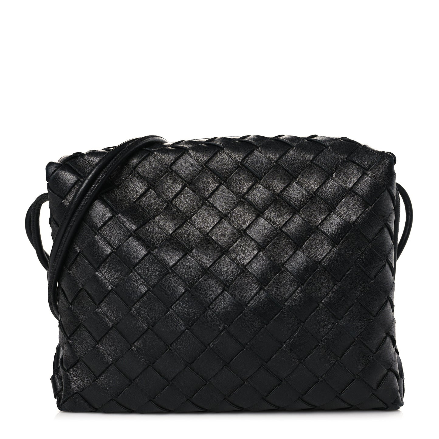 Nappa Intrecciato Small Loop Camera Bag Black