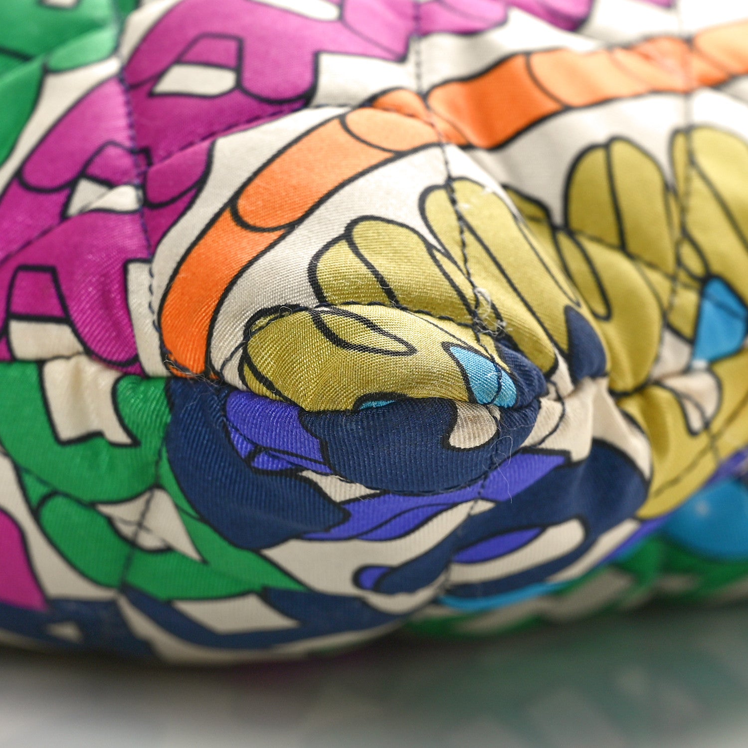 Chanel Printed Fabric Quilted Logo Large Shopping Tote Multicolor 8 of 8
