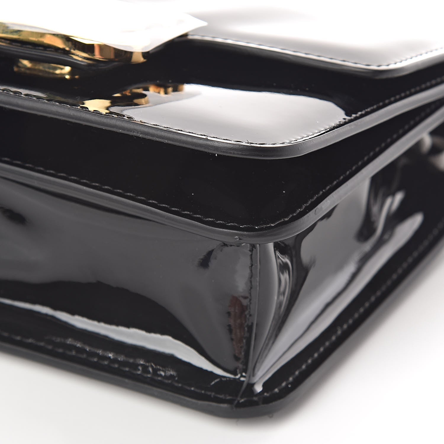 Fendi Vitello Vernice Mou Karligraphy Crossbody Bag Black 6 of 9