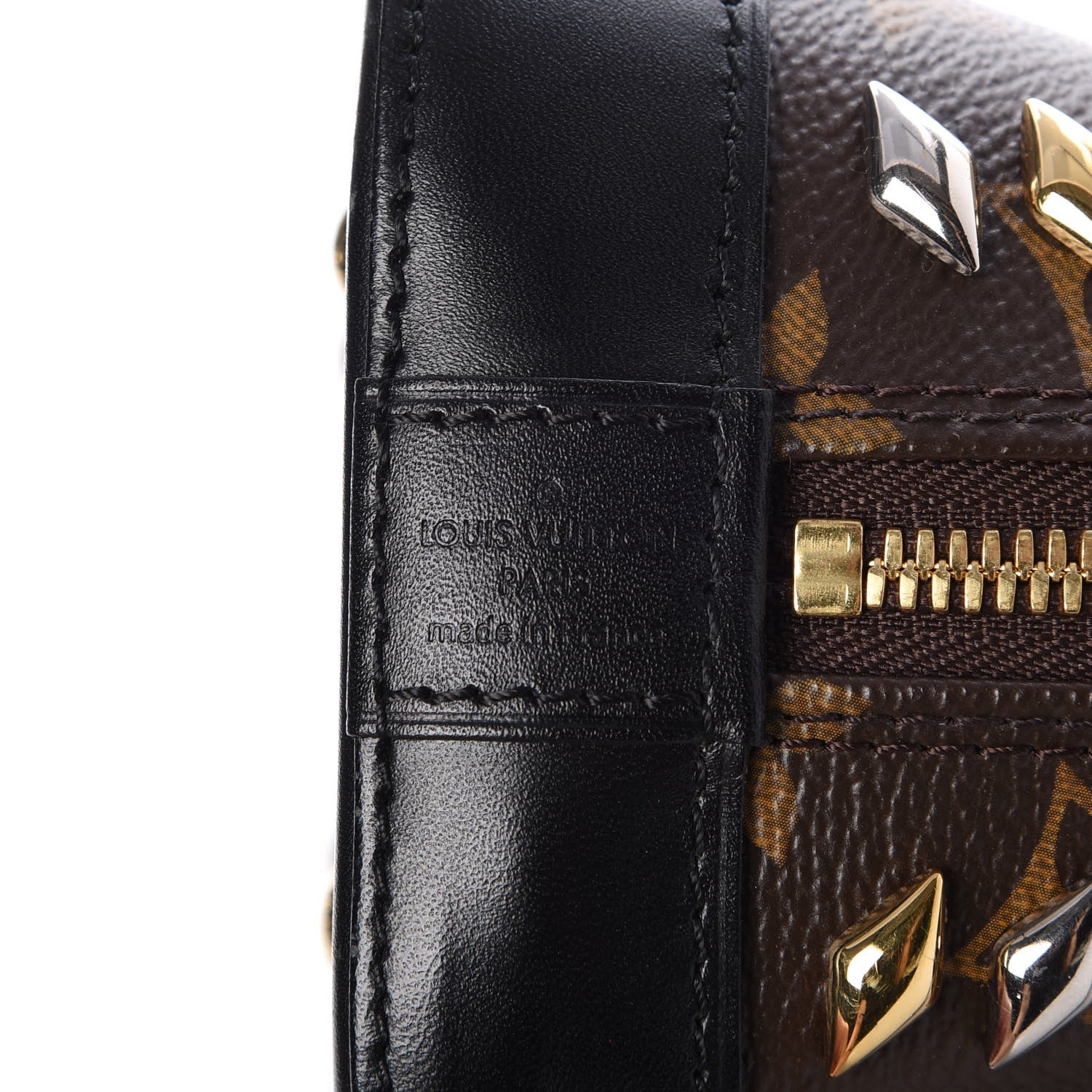 Louis Vuitton Monogram Macassar Studded Alma BB 6 of 8