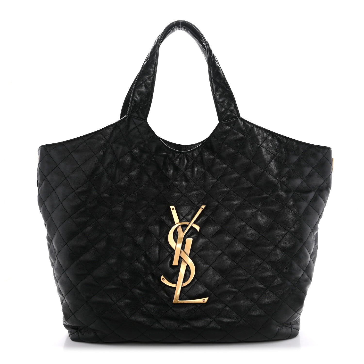 Saint Laurent Lambskin Quilted Maxi Icare Shopping Tote Black 1 of 15