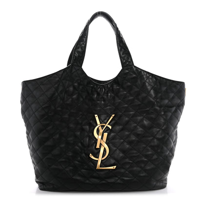 Saint Laurent Lambskin Quilted Maxi Icare Shopping Tote Black 1 of 15