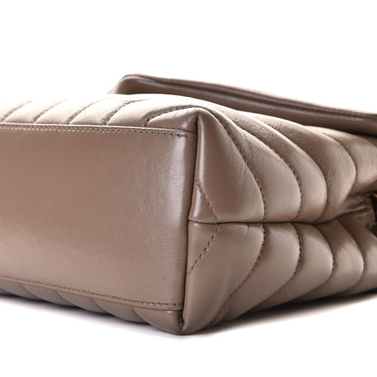 Saint Laurent Calfskin Y Quilted Monogram Small Loulou Chain Satchel Taupe 6 of 14