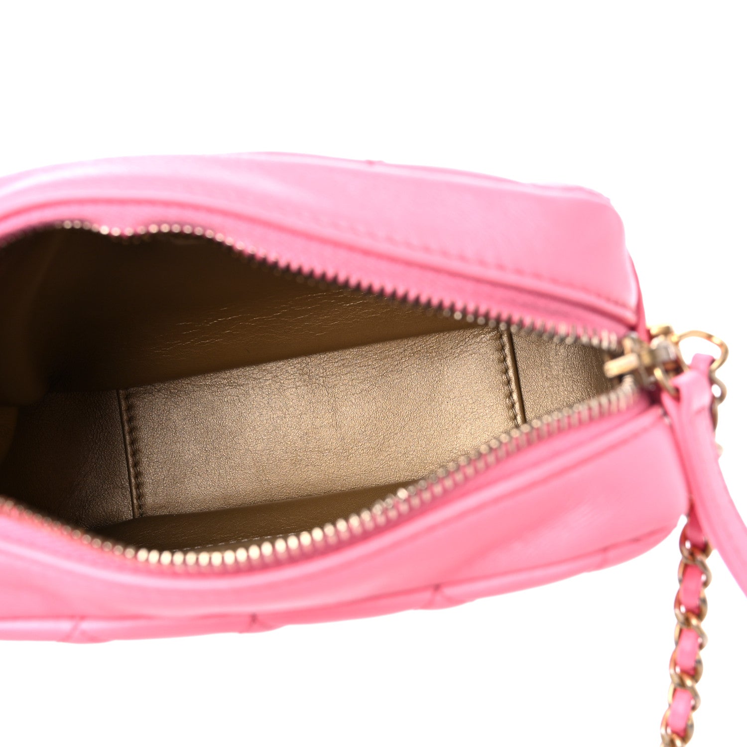 Chanel Lambskin Quilted CC Pearl Crush Camera Case Pink 5 of 10