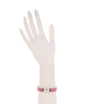 Hermes Enamel Narrow Clic Clac H Bracelet PM Rose Velours White 2 of 4