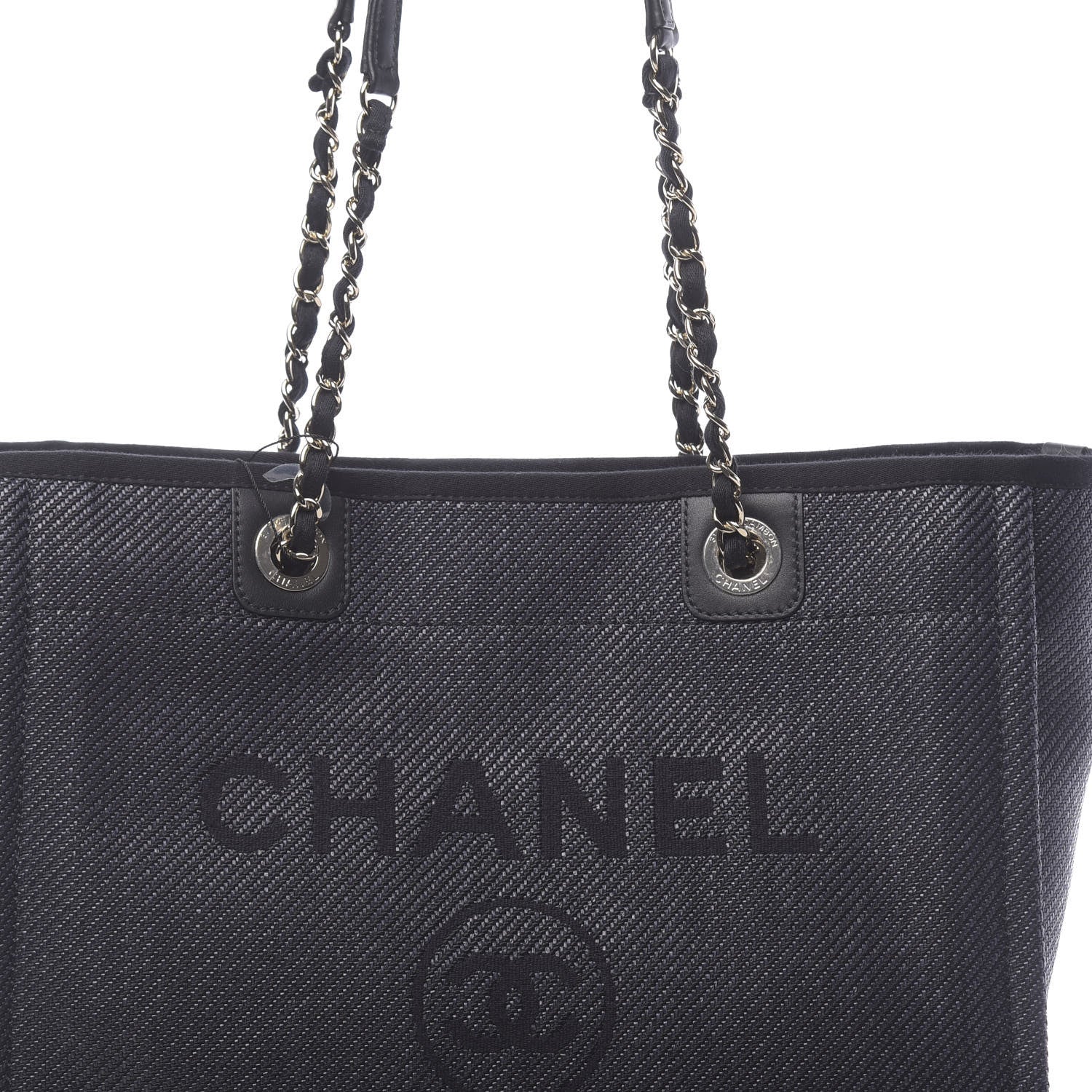 Chanel Mixed Fibers Calfskin Small Deauville Tote Black 8 of 11
