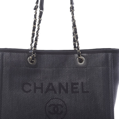 Chanel Mixed Fibers Calfskin Small Deauville Tote Black 8 of 11