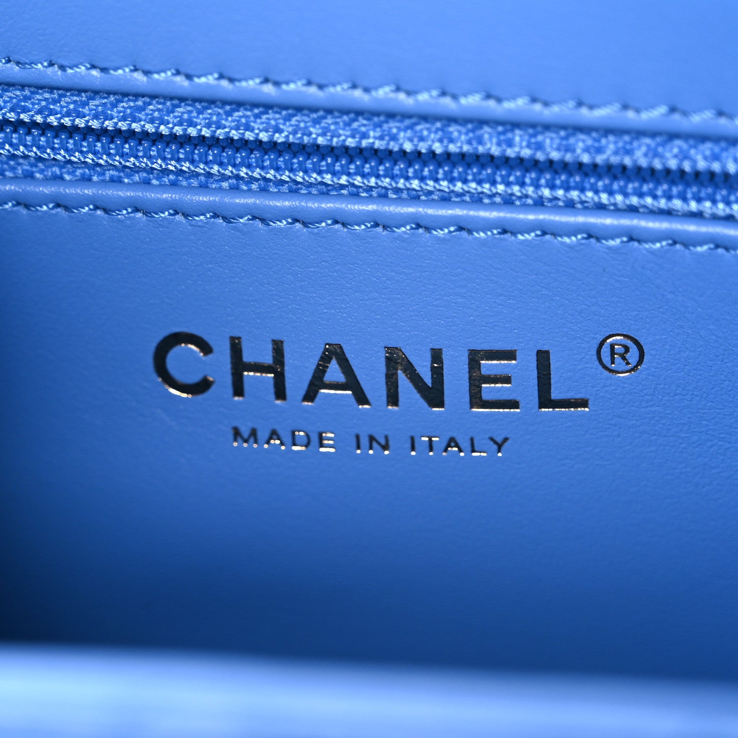 Chanel Shiny Aged Calfskin Quilted Nano Kelly Shopper Blue 6 of 10