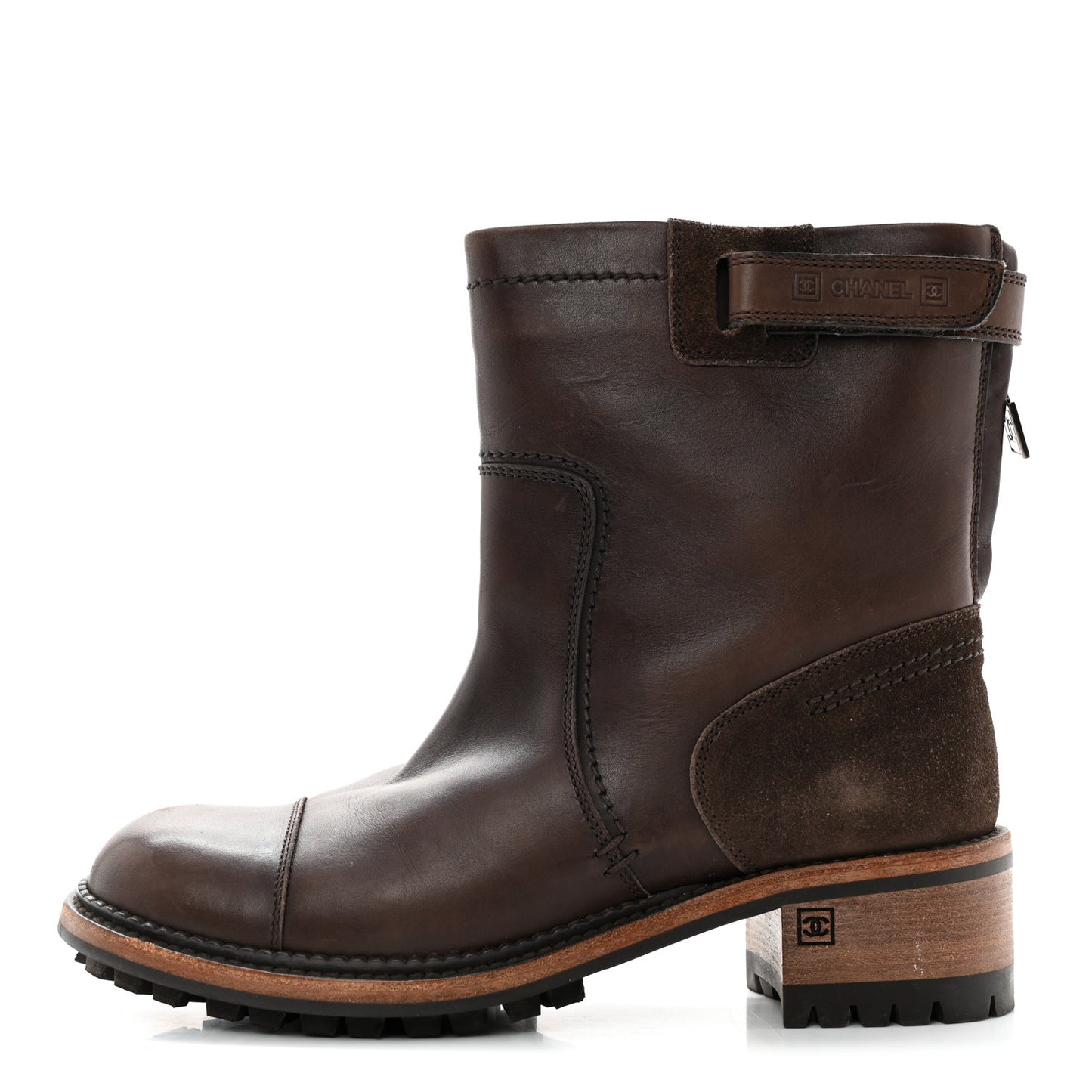 Calfskin Mid Calf Boots 40 Brown